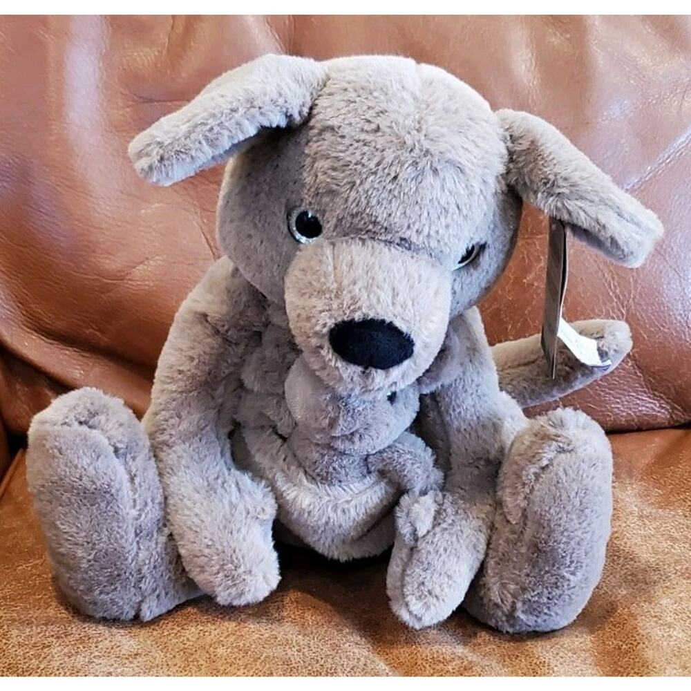 11 Inch The Bear Factory Gray Kangaroo Joey Stuffed Animal Plush Back Pouch Tags